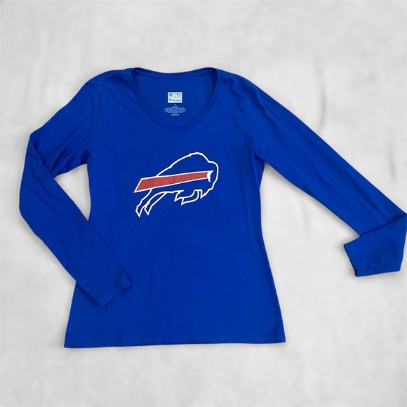 Josh Allen Fanatics Womens Size Small Long Sleeve Jersey T-Shirt Buffalo Bills - Picture 2 of 11